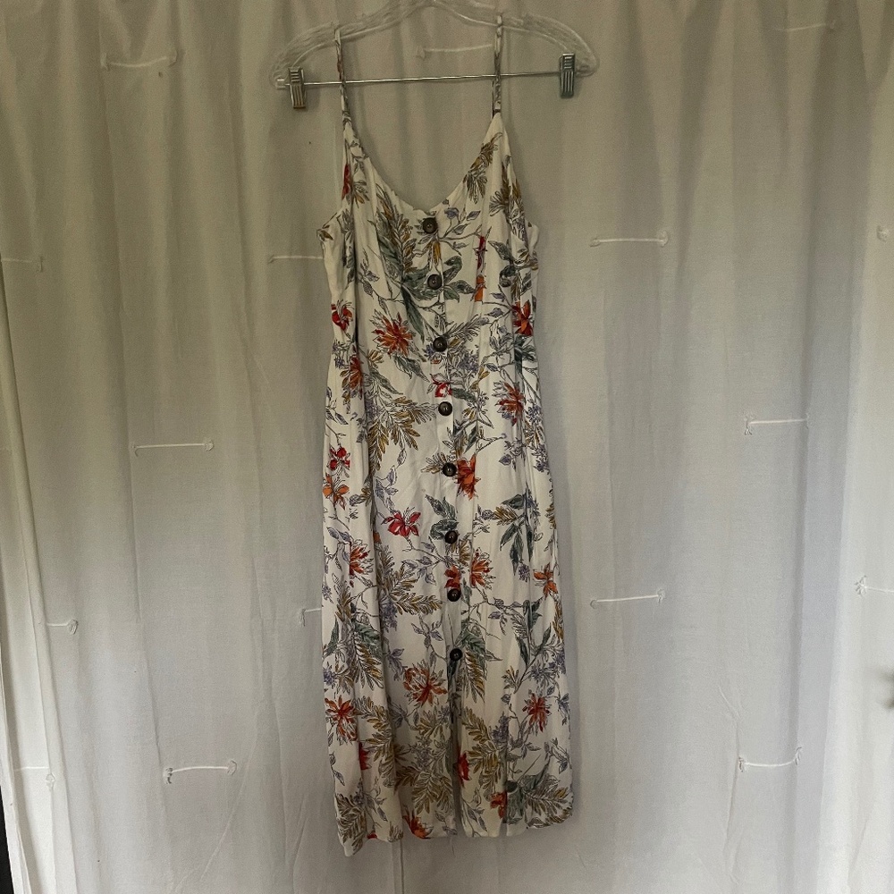 All in Favor Floral Button Down Midi Dress